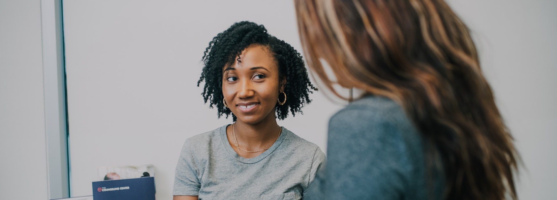 Patient talking to a counselor at an IOP session at The Counseling Center at Fair Lawn